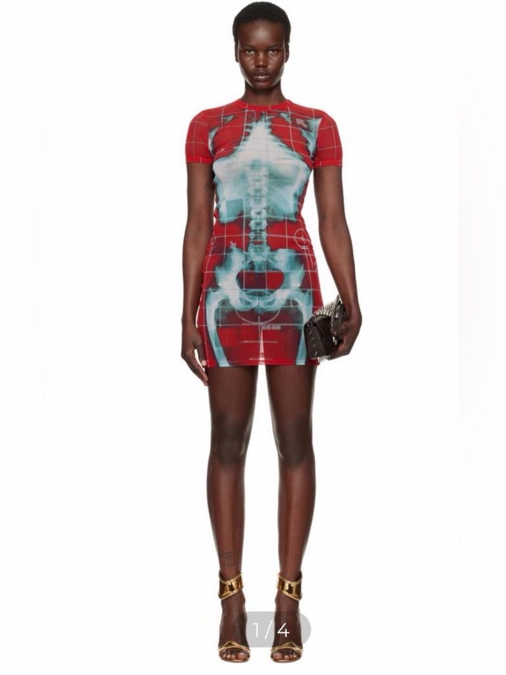 Jean Paul Gaultier Women’s SSENSE Exclusive Red & Blue 'The Squeletor' Minidress